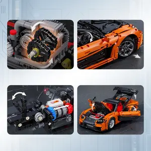 Blocs de construction technologiques à l'échelle 1:8, supercar japonaise RX-7 Mazda, blocs de construction télécommandés, jouets de course, collection de cadeaux, Mod - Product Image 4