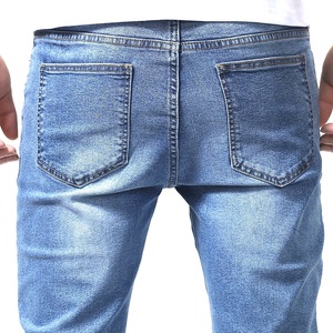 Nouveau design, jean droit en denim solide 12,3 oz, bleu, sur mesure, pantalon crayon multi-poches pour homme - Product Image 3