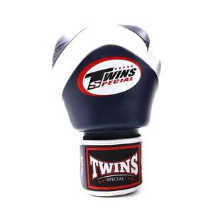 Dernier modèle de gants de boxe personnalisés bleu marine et blanc pour jumeaux - Product Image 3