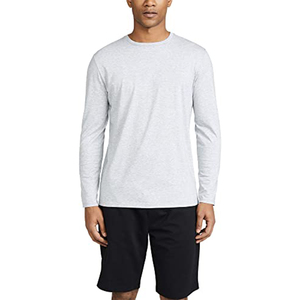 เสื้อยืดคอวีแขนยาวผู้ชาย สีพื้น ผ้าฝ้าย ทรงปกติ สไตล์ลำลอง ผ้าถัก - Product Image 2