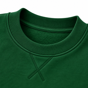 Sweat-shirt à col rond surdimensionné vert foncé pour homme, pull en molleton décontracté, streetwear d'hiver - Product Image 5