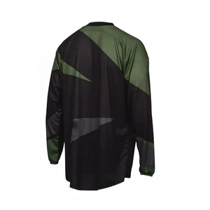 Chemise de course moto à manches longues pour homme, noire et verte, à blocs de couleur, séchage rapide, manches longues, pour toutes les saisons - Product Image 5