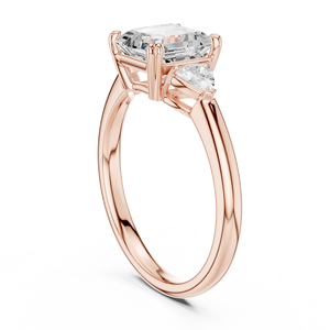 Anillo de Diamante Cultivado en Laboratorio con Corte Asscher y Trillion de Calidad Premium en Oro Rosa de 14K, Certificado GRA, Joyería Fina de Lujo al por Mayor OEM - Product Image 4