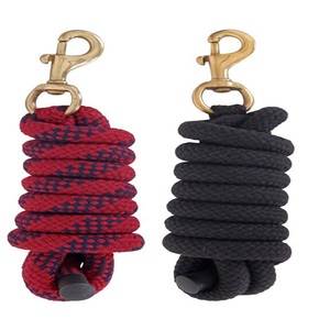 Corde de laisse pour cheval en nylon torsadé sur mesure avec mousqueton à déclenchement rapide, couleurs vert et rouge, modèle G.K. INTERNATIONAL HL 1299 - Product Image 5