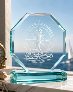 Factory Direct Custom Transparent Acrylic Laser <b>Engraved</b> Durable Golf <b>Trophy</b> Nautical Theme Sports Award for Business Gifts - Product Image 3