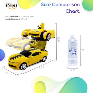 Juguetes de coche robot transformable con control remoto para niños de 8 a 13 años, regalo, color amarillo - Product Image 2