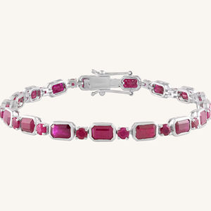 <b>Ruby</b> <b>Bracelet</b> in 92.5 Sterling Silver KLSB-20635 - Product Image 4