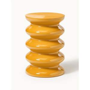 Mesa Auxiliar de Hierro con Diseño de Burbujas en Tendencia |   Taburete Metálico con Acabado Lacado de Alto Brillo |   Mesa Auxiliar Redonda Apilable Impermeable para Interiores y Exteriores - Product Image 4