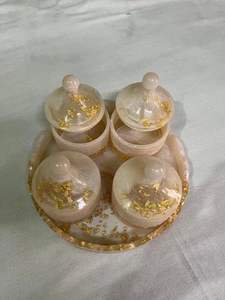 โถเรซิ่นทำมือคุณภาพพรีเมียมสำหรับใส่เทียน เครื่องประดับ ขนม ของตกแต่ง พร้อมผิวสัมผัสเรียบเนียน - Product Image 6