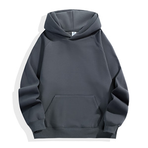 Sweat à capuche noir premium, pull oversize en molleton de coton, épaules tombantes, poche kangourou, style streetwear - Product Image 3
