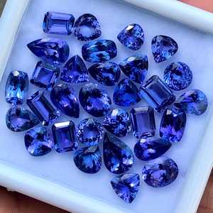 แทนซาไนต์สีน้ำเงินธรรมชาติทรงเหลี่ยมหลากหลายขนาด คละไซส์ หินหลวมสำหรับขายส่ง หินประจำเดือนธันวาคม รูปทรงคุชชั่นคัทและเรเดียนท์คัท - Product Image 2