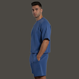 Ensemble court pour homme personnalisé, design vintage, délavé à l'acide, uni ou imprimé, 100% coton, respirant, anti-transpiration, séchage rapide, été - Product Image 2