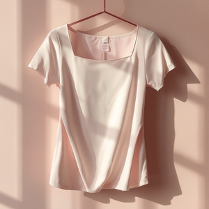Fitted Square-Neck Womens T-Shirt Soft Stretch Formal Regular Fit <b>Animal</b> Logo Breathable <b>Knitted</b> Fashion Top - Product Image 4