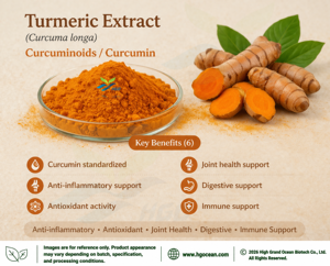 โรงงาน HGO จัดจำหน่ายโดยตรง สารสกัดสมุนไพรขมิ้น (Curcuma Longa) เกรดอาหาร (Curcuminoids/Curcumin 50% 95% สารสกัด) ผลิตภัณฑ์สกัด - Product Image 3