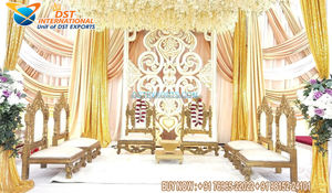 เก้าอี้แต่งงานกลางแจ้ง Mandap สำหรับเจ้าสาวเจ้าบ่าวชุดเก้าอี้พิธีแต่งงานฮินดูเก้าอี้ไม้แกะสลัก - Product Image 5