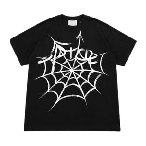 T-shirt pour homme à imprimé araignée, coton lourd, grande taille, respirant, streetwear, hip hop, coupe ample, col rond, manches courtes - Product Image 1