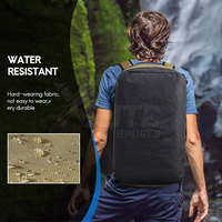 Tas Ransel Duffel Konvertibel Kapasitas Besar Bahan Polyester Berkualitas Tinggi, Tali Selempang Dapat Disesuaikan, Resleting, Pengisian Daya USB, Tahan Air, Awet, Cocok untuk Gym