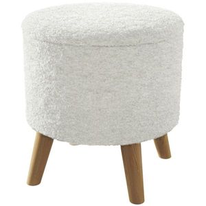 Sgabello Ottomano Rotondo Contemporaneo Fatto a Mano con Vano Contenitore per Casa e Hotel - Product Image 5