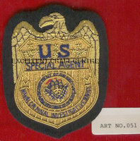 Parche Bordado 3D de Alta Calidad con Diseño Circular de Lujo, Personalizado con el Emblema del Agente Especial de EE. UU. 51, para Coser o con Pin de Seguridad