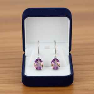 Pendientes de plata de ley con ametrina, con cierre de palanca, con gemas colgantes, joyería hecha a mano para mujer, regalo - Product Image 5