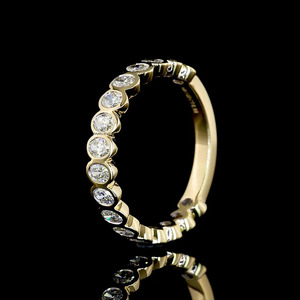 แหวนเพชรทรงรีเพาะเลี้ยงในห้องปฏิบัติการ ประดับขอบแบบ Eternity Band น่ารัก วัสดุทอง 10K 14K 18K เงิน 925 935 ของขวัญสำหรับงานหมั้น - Product Image 4