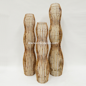 Ensemble de lampes de sol en bambou naturel, fabrication artisanale, éclairage décoratif écologique pour salon, chambre à coucher, hôtel, décoration intérieure - Product Image 3