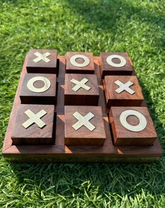 Wooden Tic Tac Toe Game Compact Strategy Educational <b>Activity</b> for Kids Adults Travel Home Entertainment - Product Image 5