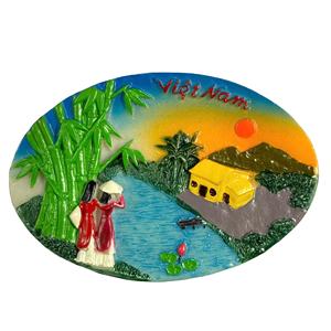 Sculpture en résine de polyrésine fabriquée à la main Design vietnamien pour la décoration intérieure Thanksgiving aimant de réfrigérateur invités de mariage Style artistique - Product Image 4