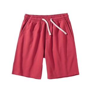 Pantalones cortos Bermuda de algodón de color sólido para hombre, de primera calidad, con cordón en la cintura y bolsillos, estilo casual, tela tejida transpirable - Product Image 4