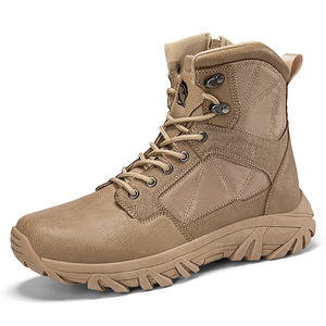 Bottes de randonnée tactiques noires pour hommes et femmes, doublure en mesh, semelle en caoutchouc, bout fermé, hiver, toutes saisons - Product Image 2