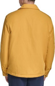 <b>Men's</b> Yellow <b>Canvas</b> Shirt <b>Jacket</b> Turn-Down Collar Button Front Casual Regular Fit Autumn Wear - Product Image 3