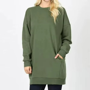 Sweat-shirt personnalisé pour femme, pull en molleton à col rond, pull oversize, sweat-shirt uni pour femme - Product Image 4