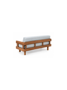 Canapé d'extérieur minimaliste avec coussins en tissu, deux places, accoudoir droit, design convertible pour meubles de salon - Product Image 6