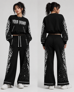 360G Heavy Cotton Unisex Tracksuit Set Custom Print Pullover Hoodie Jogger Pants 2 Piece Heavyweight Streetwear Winter <b>Sweatsuit</b> - Product Image 6