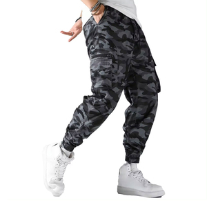 Pantalon cargo décontracté pour homme, coupe ample, avec cordon de serrage, multi-poches, élégant, pour les activités de plein air et les occasions décontractées, pantalon cargo urbain pour homme - Product Image 2