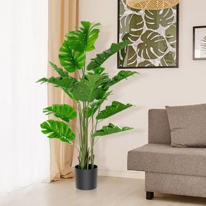 Ensemble d'arbre artificiel Monstera de 2 pièces de 5 pieds avec pot de pépinière pour porche extérieur et bureau - Product Image 2