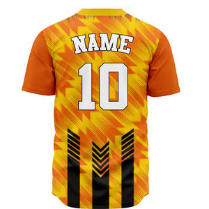 เสื้อเบสบอลคุณภาพสูงแบบเปล่าสำหรับสั่งทำขายส่ง เสื้อยืดเบสบอลขายส่งพร้อมโลโก้สั่งทำแบบซับลิเมชั่น เสื้อเบสบอลติดกระดุม - Product Image 2