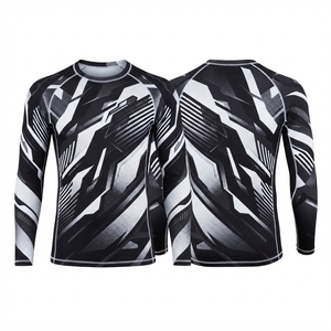 เสื้อรัดรูปลายคลื่นสีน้ำเงิน แขนยาว ป้องกันแสงแดด UPF50 แห้งเร็ว เป็นมิตรต่อสิ่งแวดล้อม สำหรับทุกเพศ พิมพ์ลายแบบซับลิเมชั่น - Product Image 5