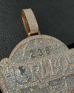 Colgante de Alta Calidad Personalizable con Nombre o Inicial, Chapado en Oro sobre Plata de Ley 925, con Moissanita, Certificado GRA, Estilo Hip Hop - Product Image 3