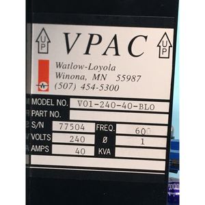 Watlow V01-240-40-BL0 VPAC Power Control, 60Hz - อุปกรณ์และอะไหล่เซมิคอนดักเตอร์ระดับโลกที่เชื่อถือได้ - Product Image 4