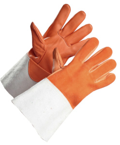 Gants de soudage TIG robustes en cuir pleine fleur et croûte de cuir, avec manchette de sécurité antidérapante et résistante aux étincelles, pour la protection des mains et des bras - Product Image 3