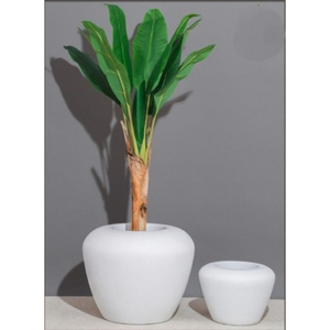 White Fiberglass Modern Eco-Friendly Flower <b>Planter</b> with Drainage Hole Durable Indoor/<b>Outdoor</b> Garden Vase for Home Hotel & Mall - Product Image 1