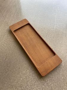 SINCERE Eco-Friendly Solid Wood Engraved Modern Luxury 7.5 Inch Round Dessert Plate <b>Snack</b> <b>Tray</b> Parties Serving Dried Fruits - Product Image 3