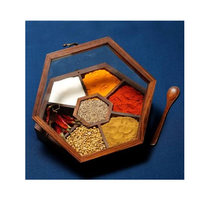 Caja de Especias de Madera con 9 Compartimentos, Caja de Condimentos Artesanal de Madera, Caja de Especias de Madera Personalizada, Mejor Precio - Product Image 2