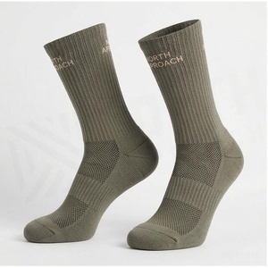 North Approach Crew Athletic <b>Socks</b> Solid Olive Green Breathable Hiking <b>Socks</b> for Adults Spring Season - Product Image 3