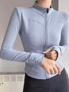 Womens Professional Yoga <b>Jacket</b> Full Zip Sports Fitness Running <b>Workout</b> <b>Jacket</b> Custom Logo OEM ODM Private Label Manufacturer - Product Image 3