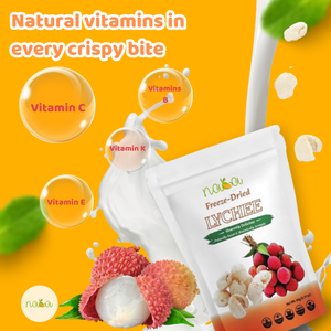 Vietnam 100% Natural Choice Sweet Liofilizado Lychee Litchi con tecnología FD para bocadillos Frutas secas Bolsa con cremallera vertical - Product Image 4