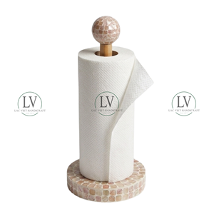 Porte-rouleau de papier en bois et nacre fait main, élégant support pour essuie-tout, décoration festive pour Pâques, vente en gros du Vietnam - Product Image 2