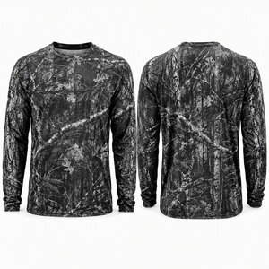 Chemise de chasse pour homme à manches longues, camouflage violet, polyester respirant, vêtements d'extérieur pour l'été - Product Image 2