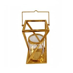 Modern Geometric Metal Lantern with Glass <b>Hurricane</b> Luxury Stainless Steel <b>Candle</b> Holder for Home & Wedding Decor - Product Image 2
